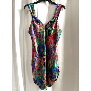 Vtg Inner‎ Most Womens Slip Dress Large Satin Fairy Rainbow Sheer Y2K Boho 18222